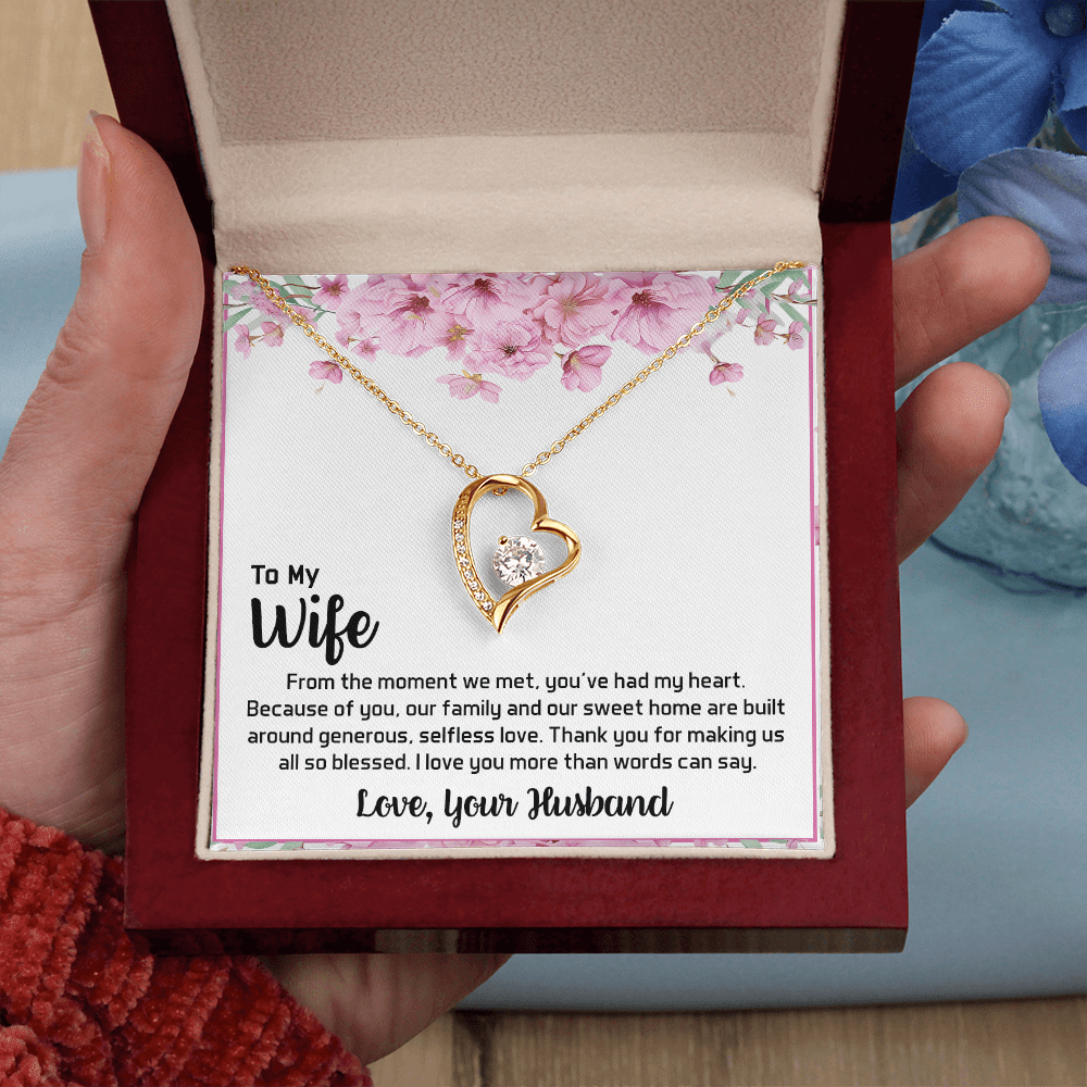 To My Wife - My Heart-Forever love Necklace- A Blessed Home