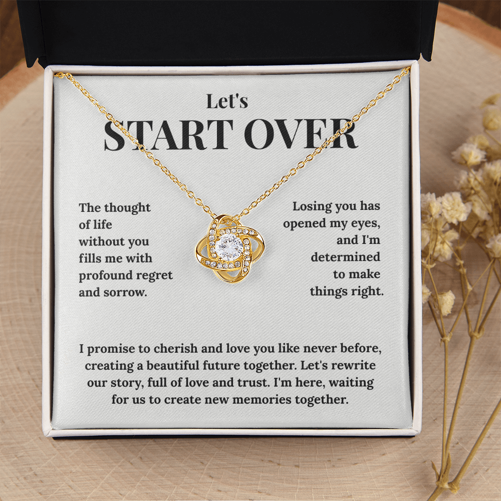 "Win Her Back" Love Knot Necklace - Romantic Reconciliation Gift for Wife or Girlfriend