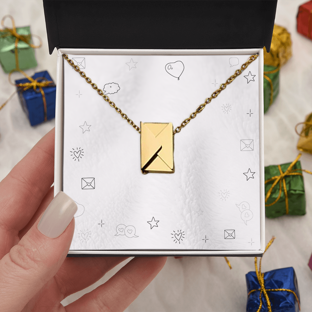 I Love you Mom - Envelope Necklace