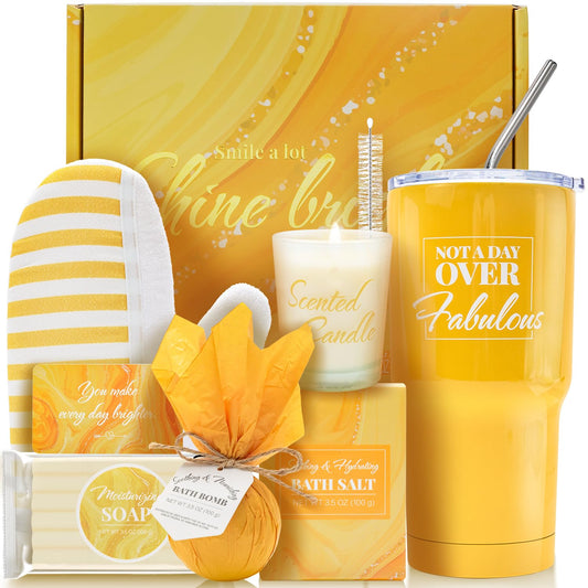 Vanilla Spa Gift Set – 8 - Piece with Fabulous Tumbler | Perfect Birthday Present for Mom & Her