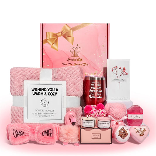 12 - Piece Self Care Gift Basket – Perfect Birthday & Mother’s Day Present for Women, Mom & Friends