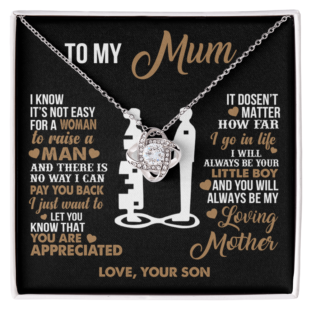 To My Mum - I Love you Forever- Heart Necklace