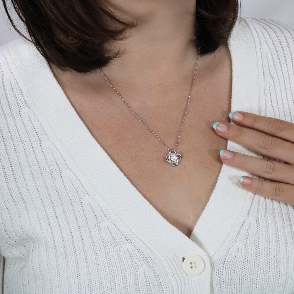 To my Daughter - Never forget - Love knot necklace - Gold