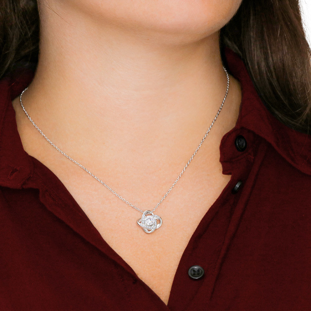 To my Daughter - Never forget - Love knot necklace - Gold