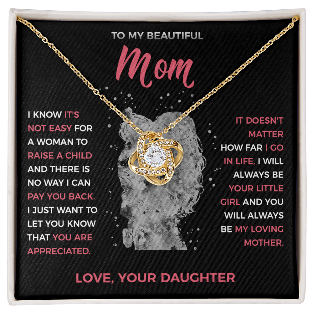 To My Loving Mom - knot Necklace from Daughter