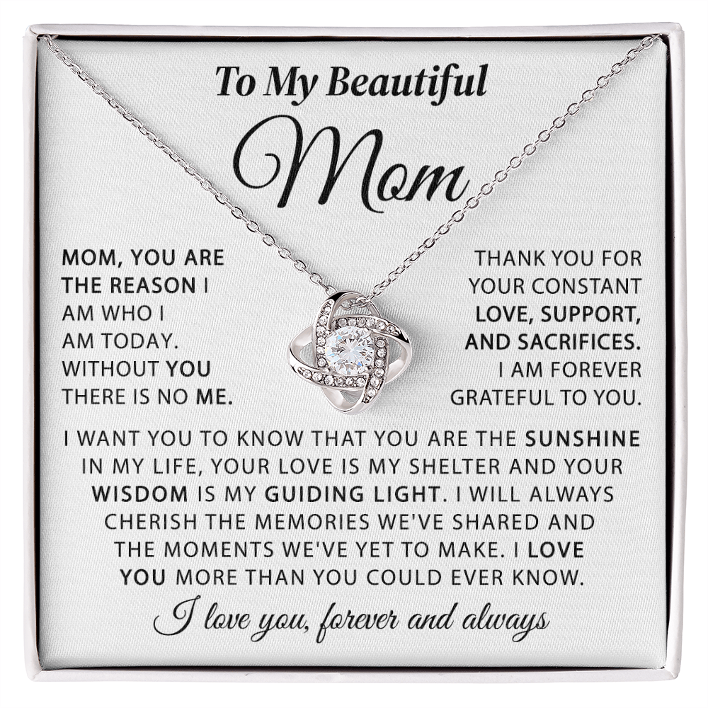 To My Beautiful Mom - The Sunshine in My Life - Knot Necklace