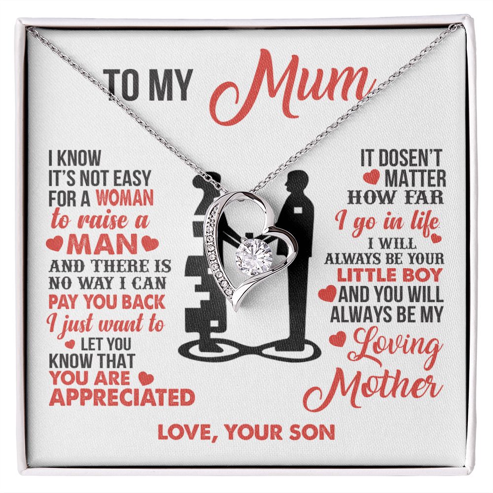 To My Mum - I’m Your Little Boy - Heart Necklace