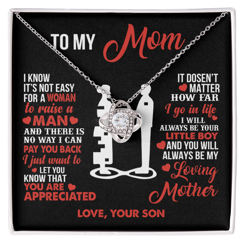 To My Mom - Your Little Boy - Knot Necklace