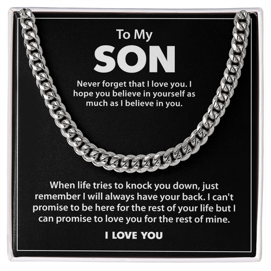 To My Son - Never Give Up Necklace
