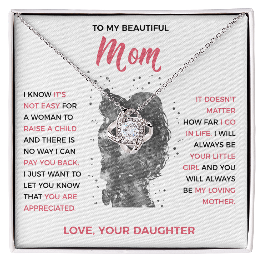 To My Loving Mom - knot Necklace from Daughter