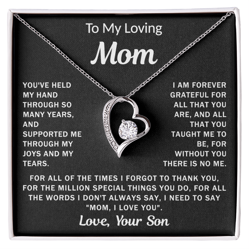 To My Loving Mom - Heart Necklace