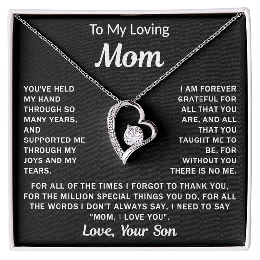 To My Loving Mom - Heart Necklace