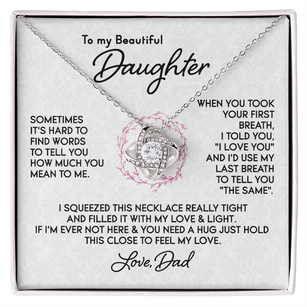 To my Daughter - First Breath Knot Necklace, From Dad