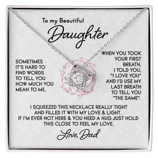 To my Daughter - First Breath Knot Necklace, From Dad