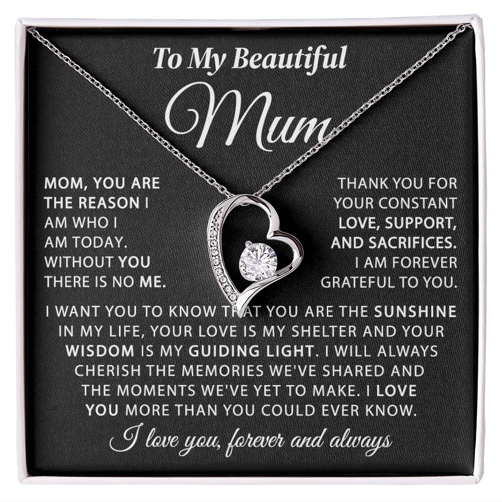 To My Mum - The Sunshine of My Life - Heart Necklace