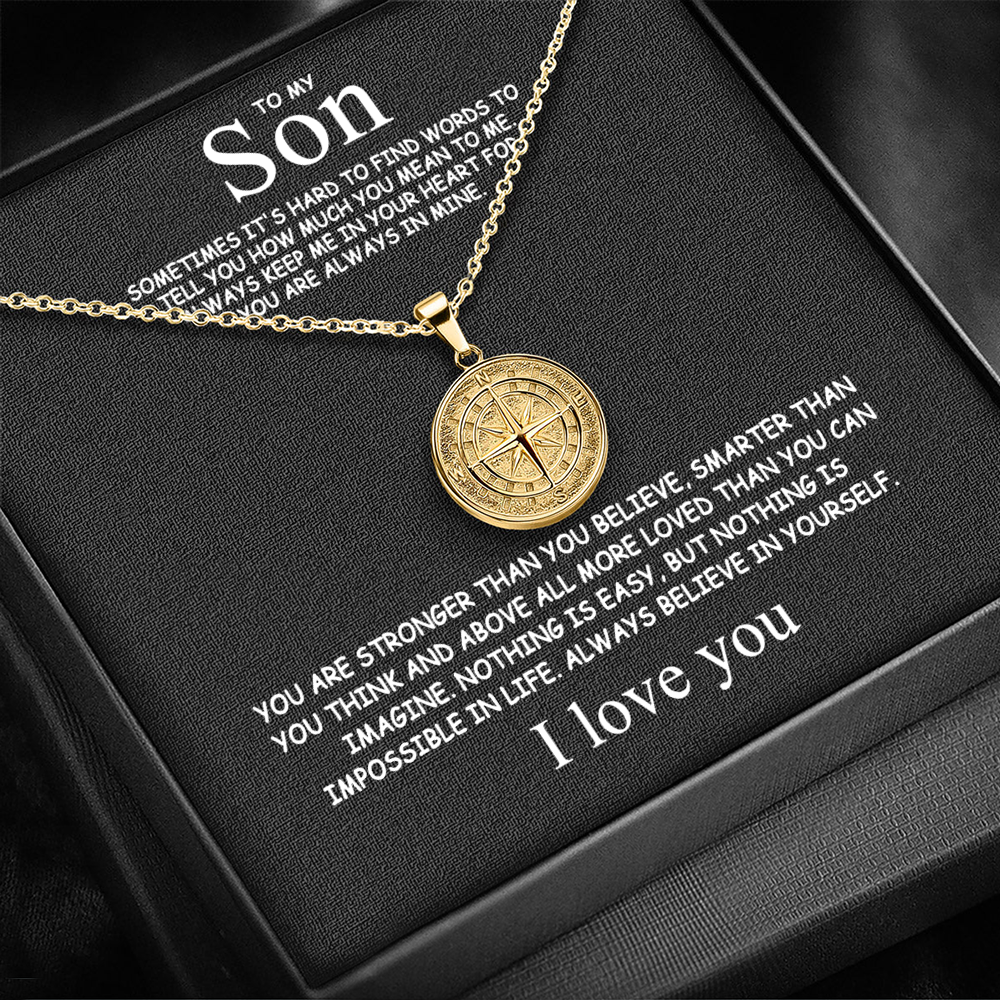 To my Son - Compass - Gold