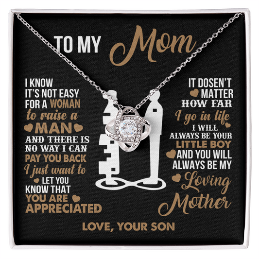 To My Mom - I Love you Forever- Heart Necklace