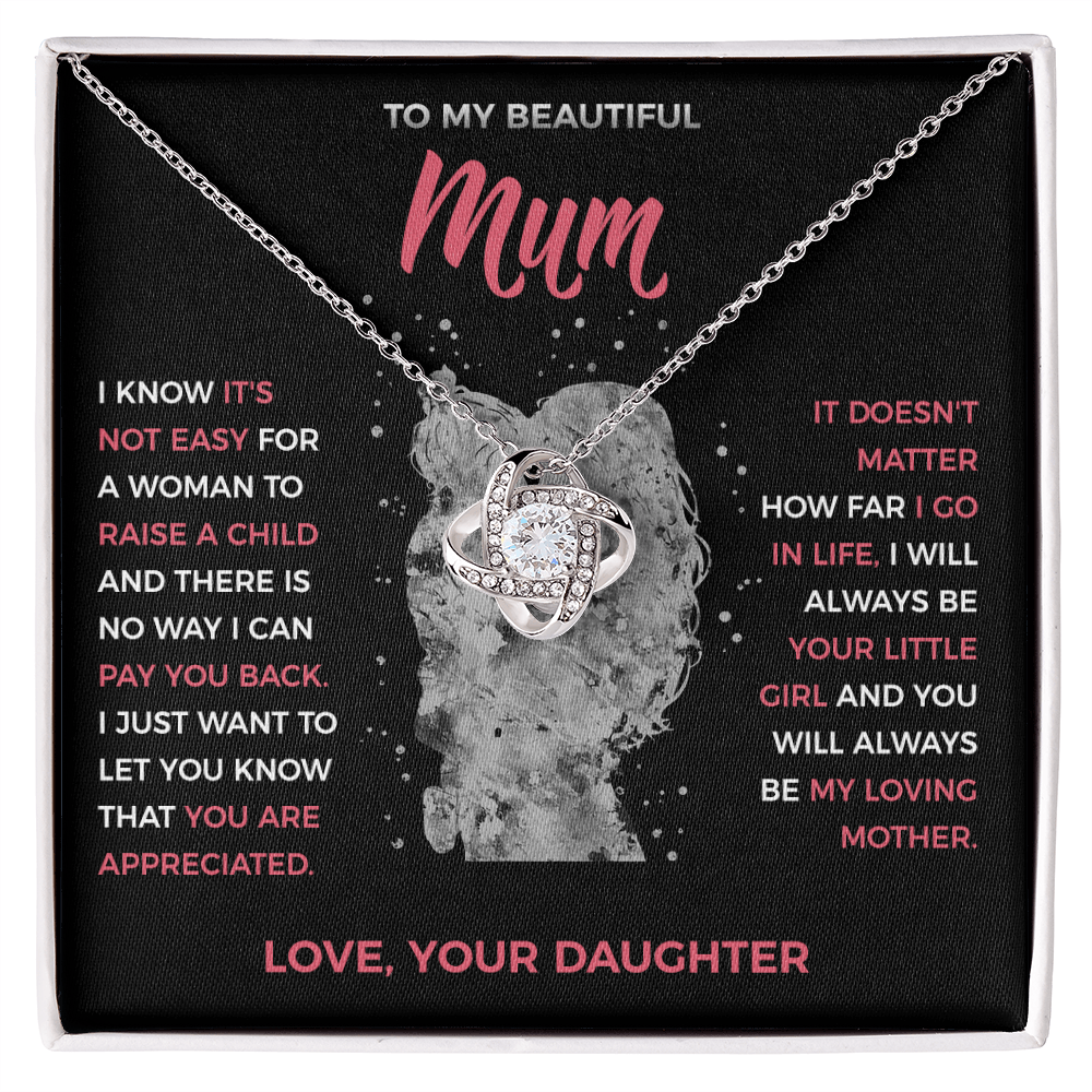 To My Loving Mum - knot Necklace from Daughter