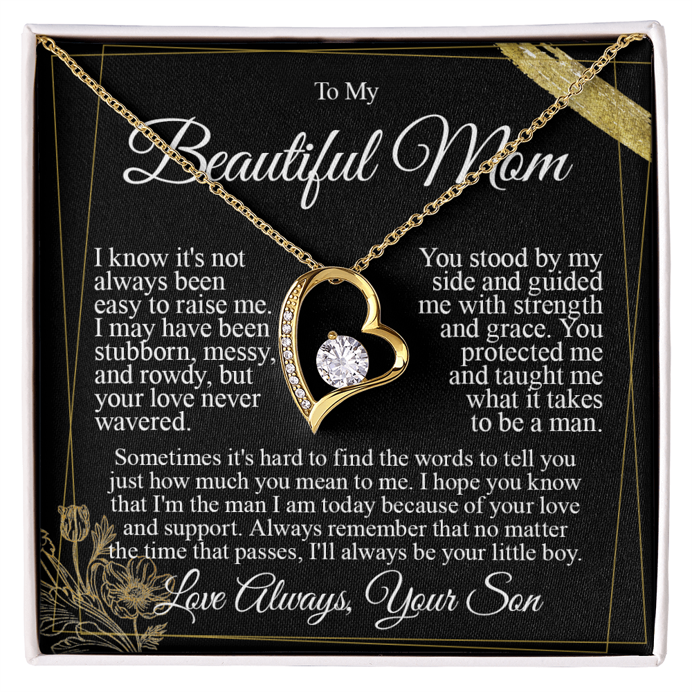 To My Mom - I Love You from Son - Heart Necklace