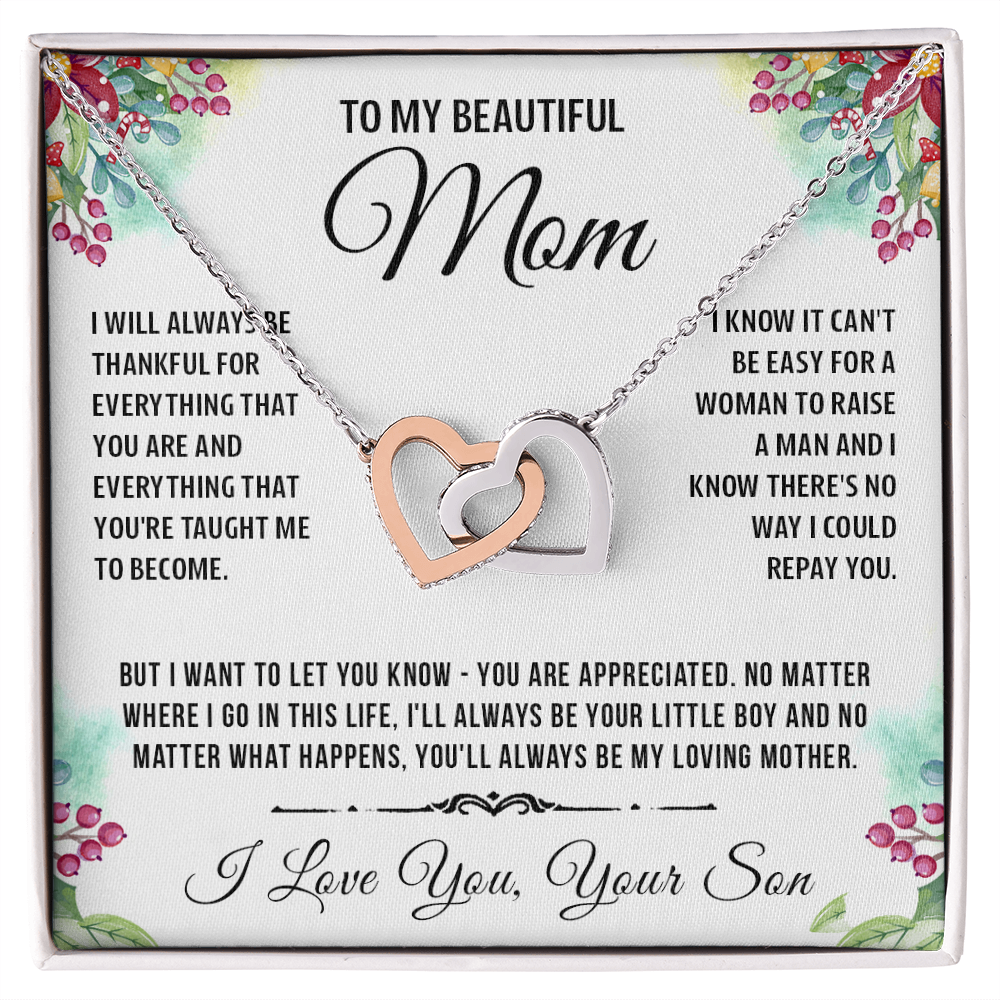 To My Special Mom - Linked Heart Necklace
