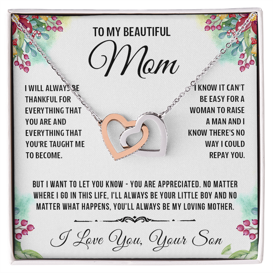 To My Special Mom - Linked Heart Necklace