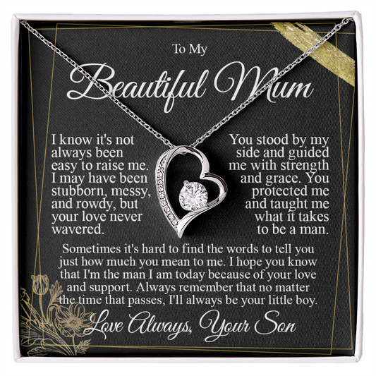 To My Mum - I Love You from Son - Heart Necklace