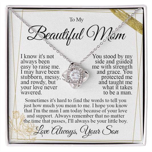 To My Mom - I Love You Knot Necklace