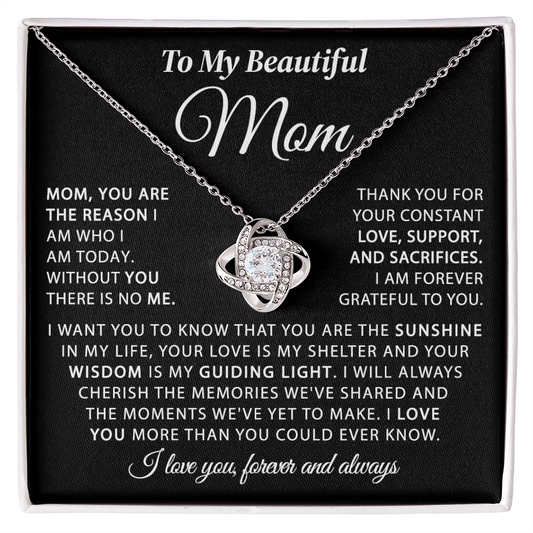 To My Mom - The Sunshine in My Life - Knot Necklace