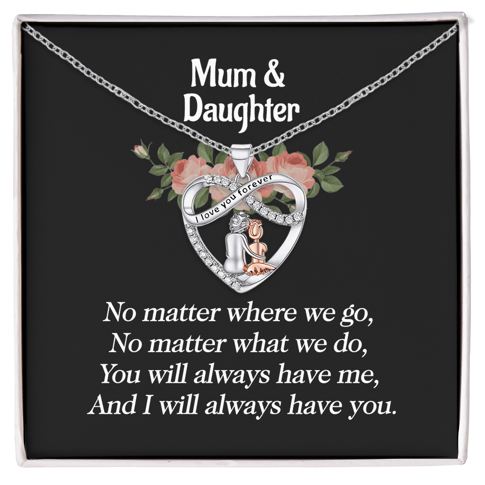 To My Daughter - You Will Always Have Me at your Side - Heart Necklace