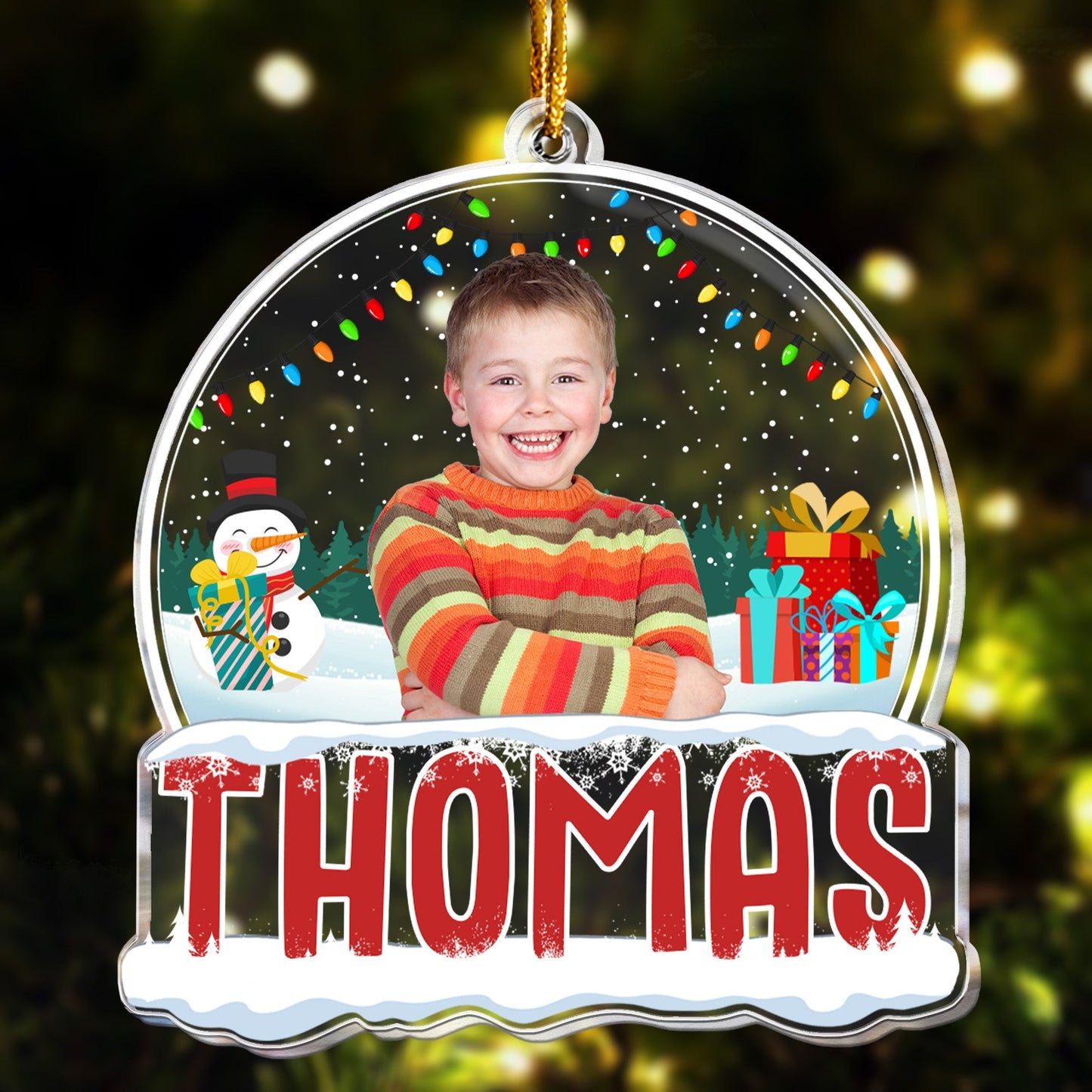 2024 Kids Custom Christmas Names - Personalized Kids Photo Ornament
