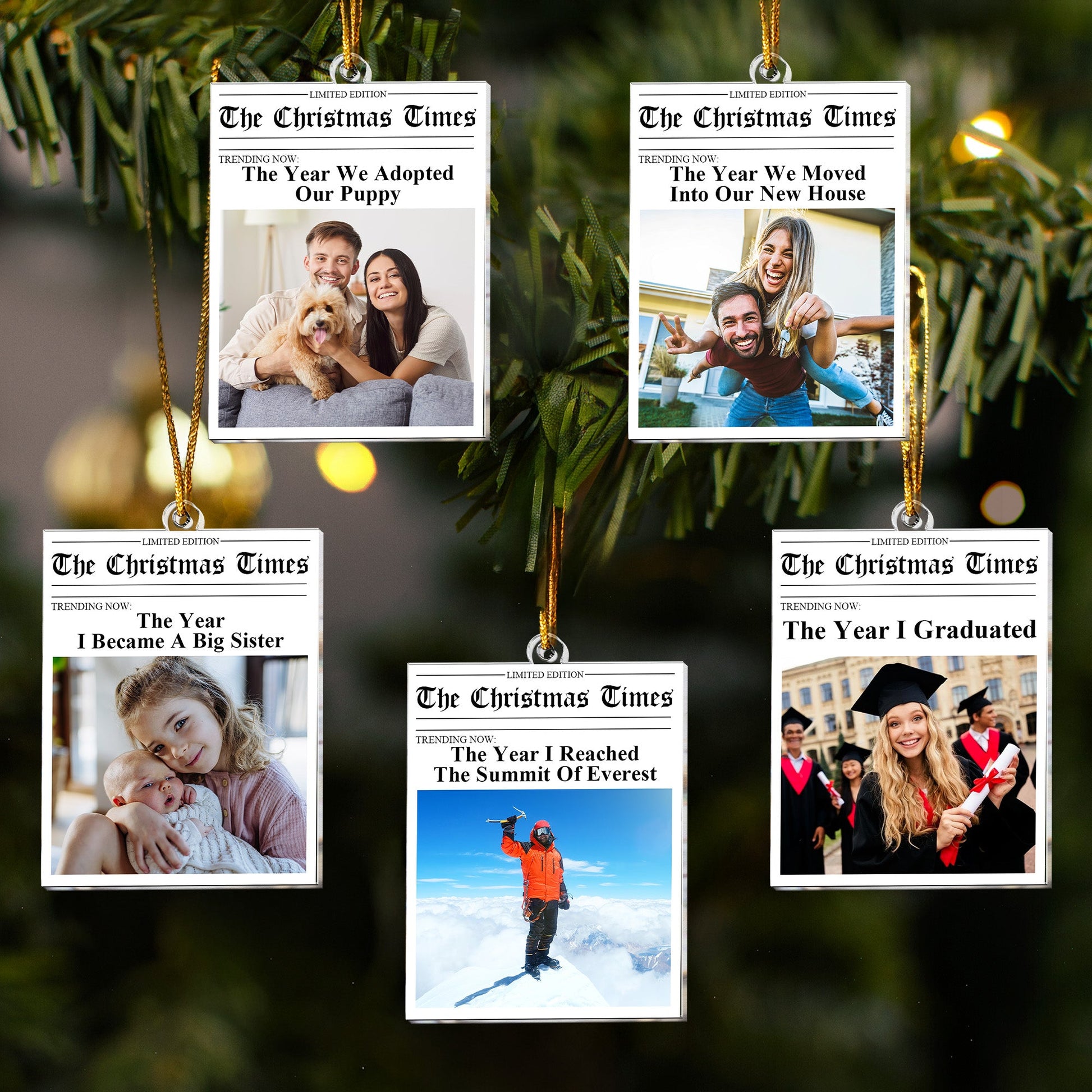 2025 Year In Review - Custom Photo Of Your Events From The Year - Personalized Acrylic Photo Ornament