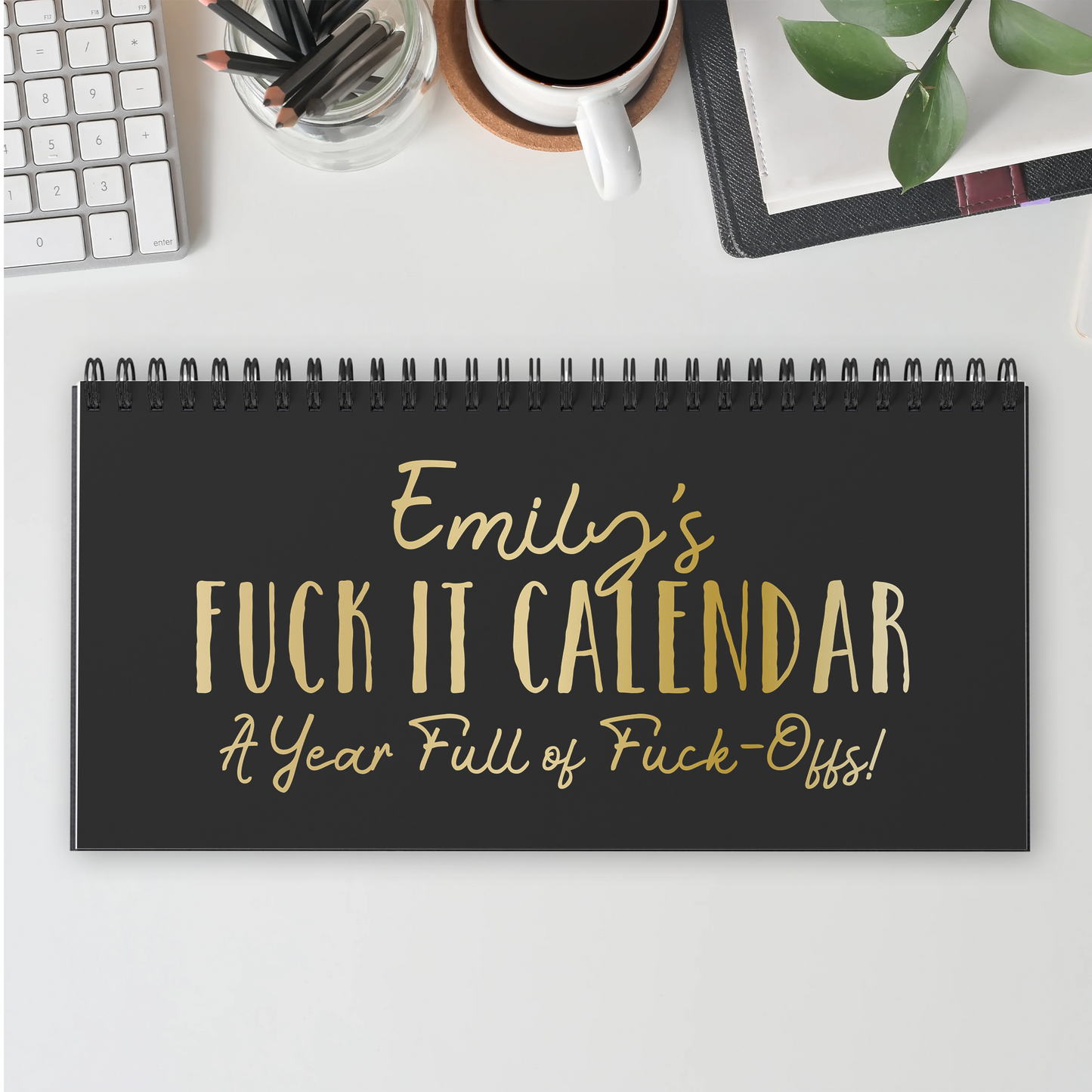 2026 Office Swear Word Funny Gag Gifts For Coworkers, Men, Women - Personalized Standing Desk Calendar 2026
