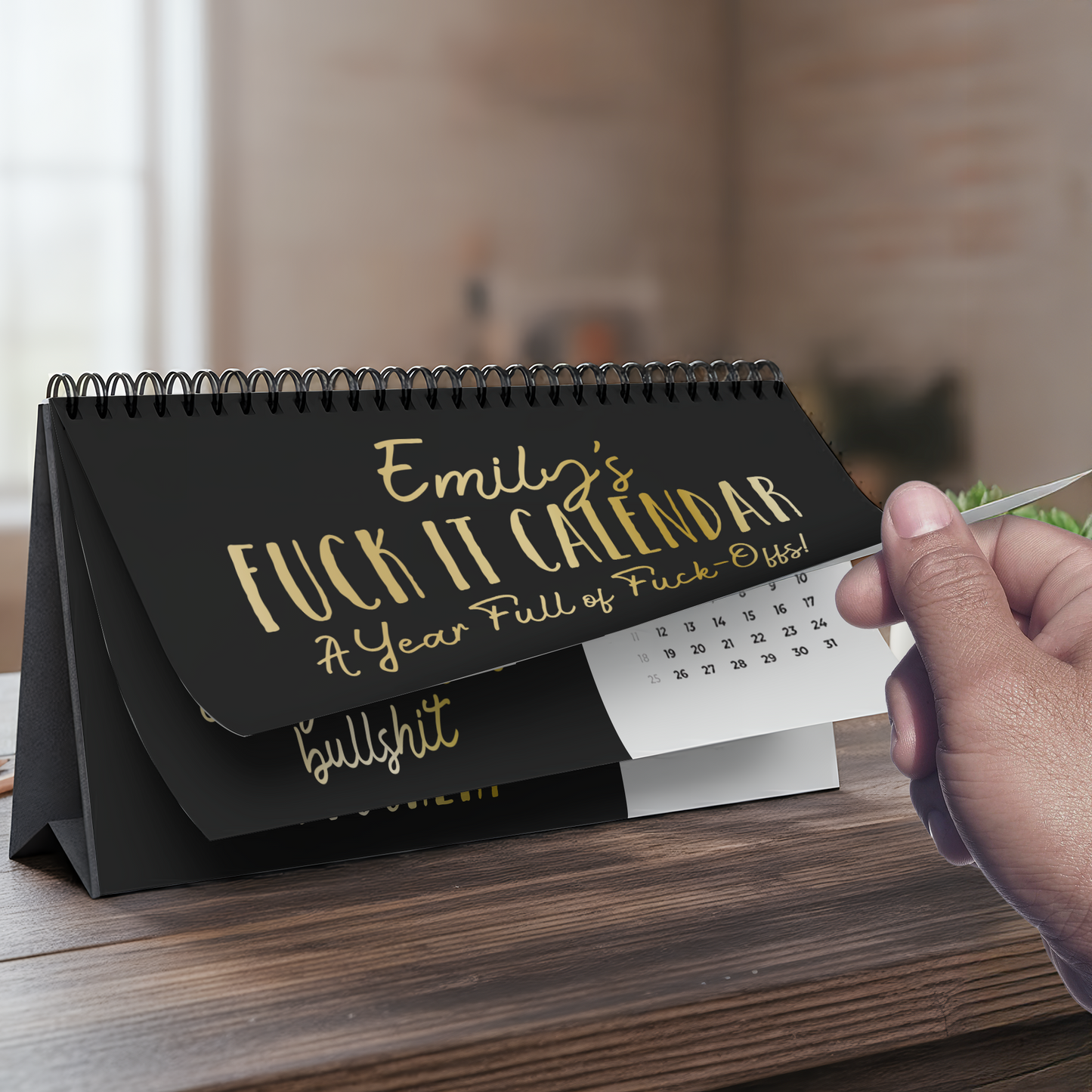 2026 Office Swear Word Funny Gag Gifts For Coworkers, Men, Women - Personalized Standing Desk Calendar 2026