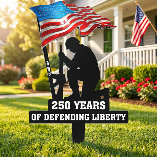 250 Years Of Defending Liberty - Personalized Metal Garden Stake
