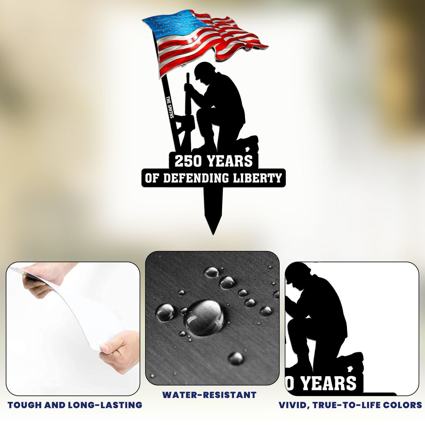 250 Years Of Defending Liberty - Personalized Metal Garden Stake