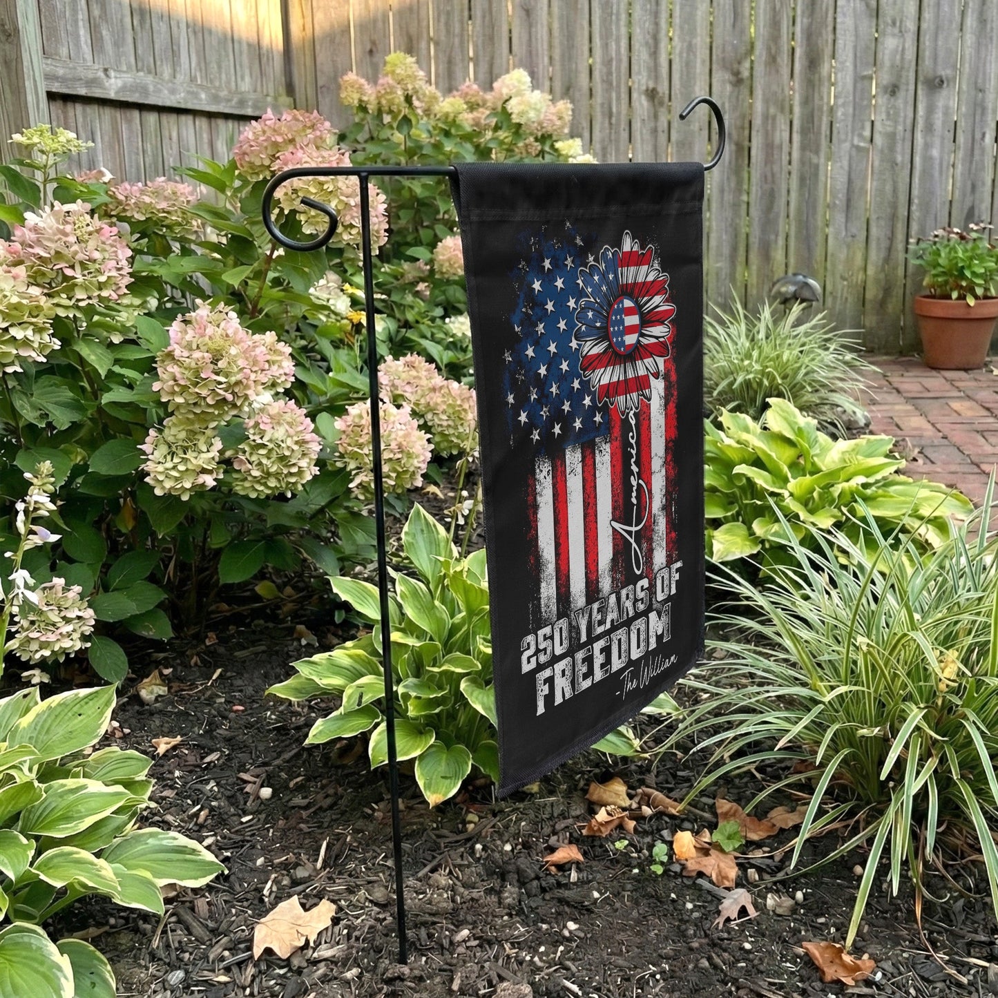 250 Years Of Freedom Patriotic Sunflower - Personalized Flag