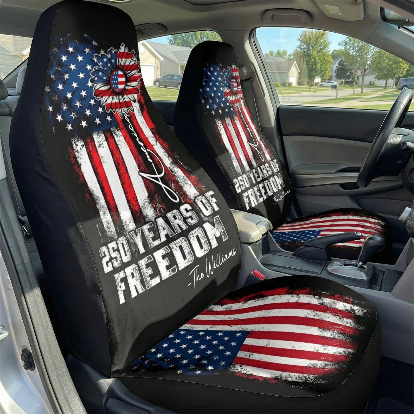 250 Years Of Freedom Sunflower - Personalized Car Seat Cover
