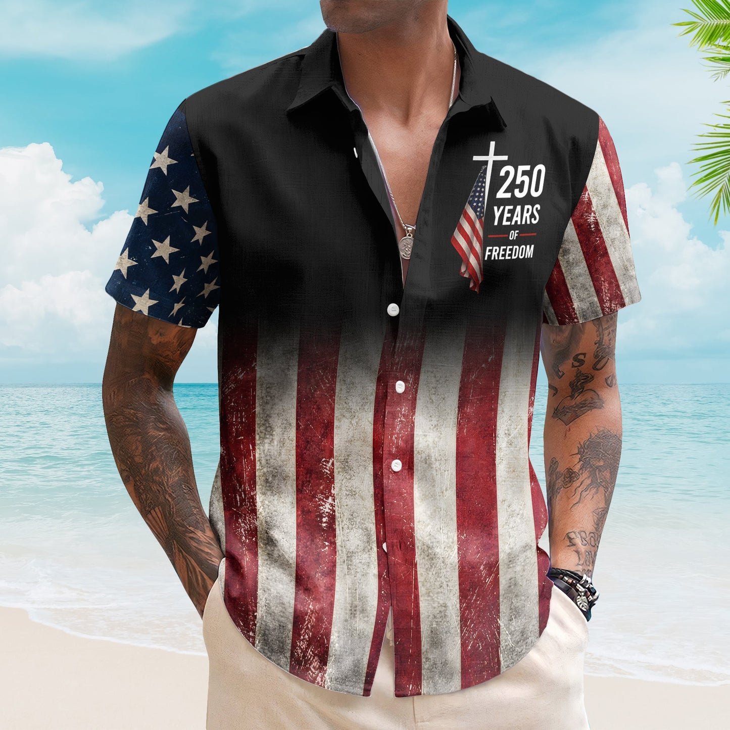 250 Years American Flag - Hawaiian Shirt