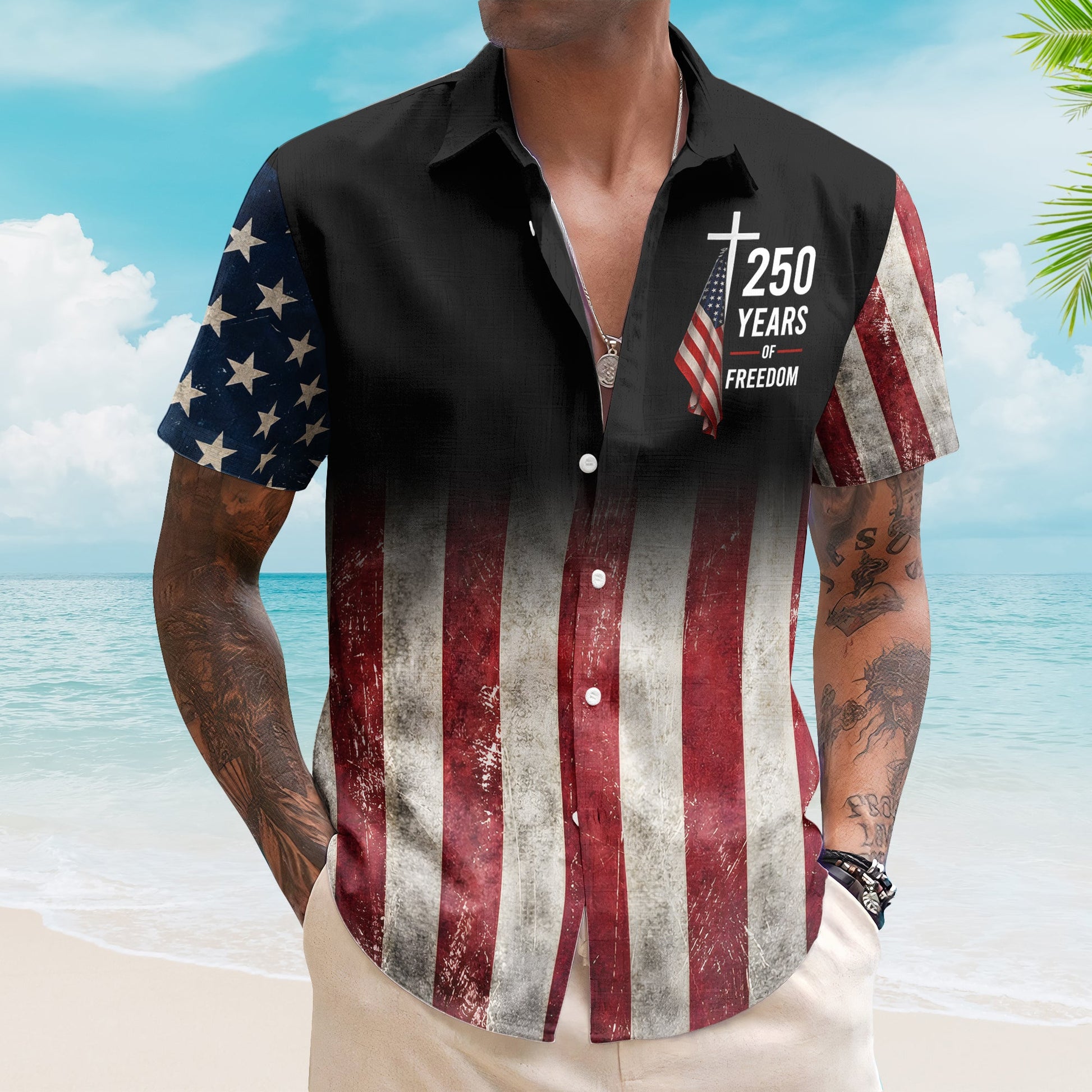 250 Years American Flag - Hawaiian Shirt