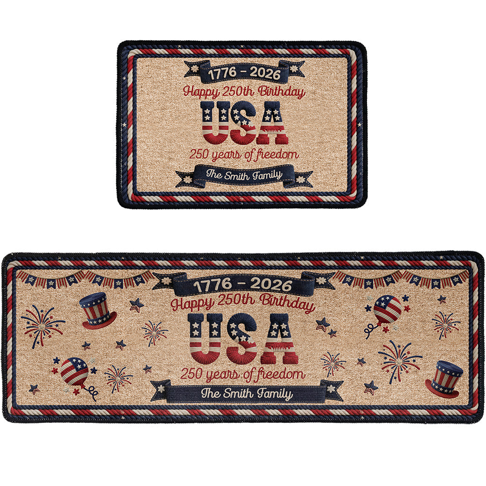 250 Years Of Freedom Born To Stand Free - Personalized Runner Rug