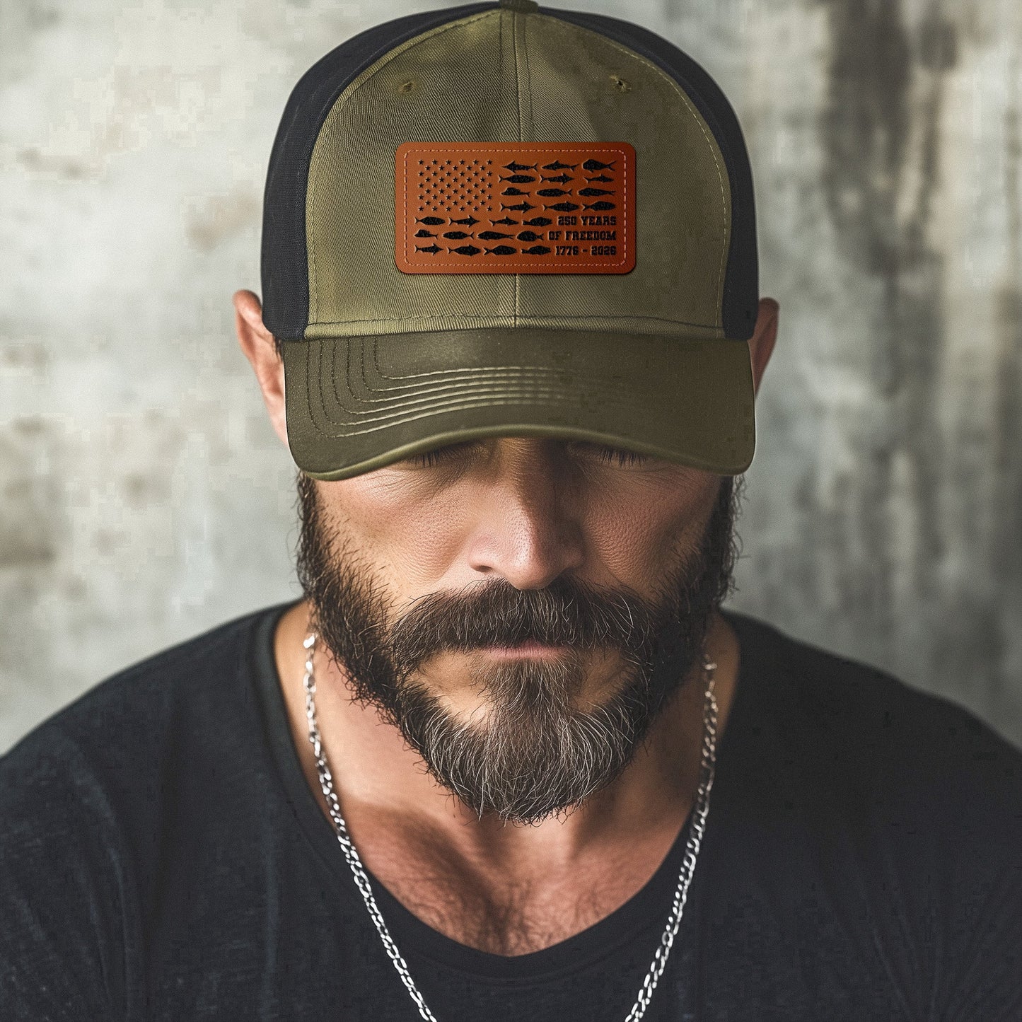250 Years Of Freedom Fishing USA Flag - Cap