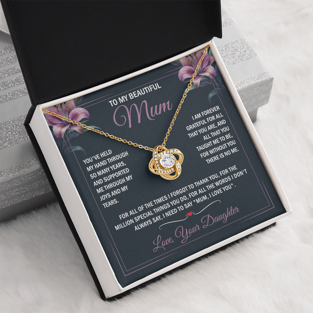 To My Beautiful Mum - Joy & Tears - Knot Necklace