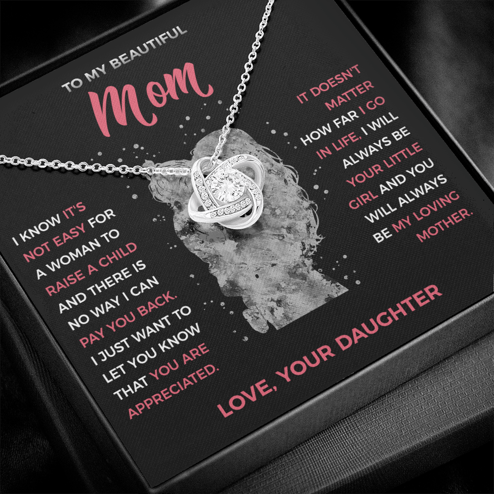 To My Loving Mom - knot Necklace from Daughter