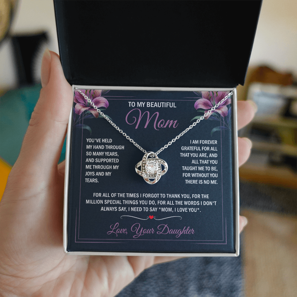 To My Beautiful Mom - Joy & Tears - Knot Necklace