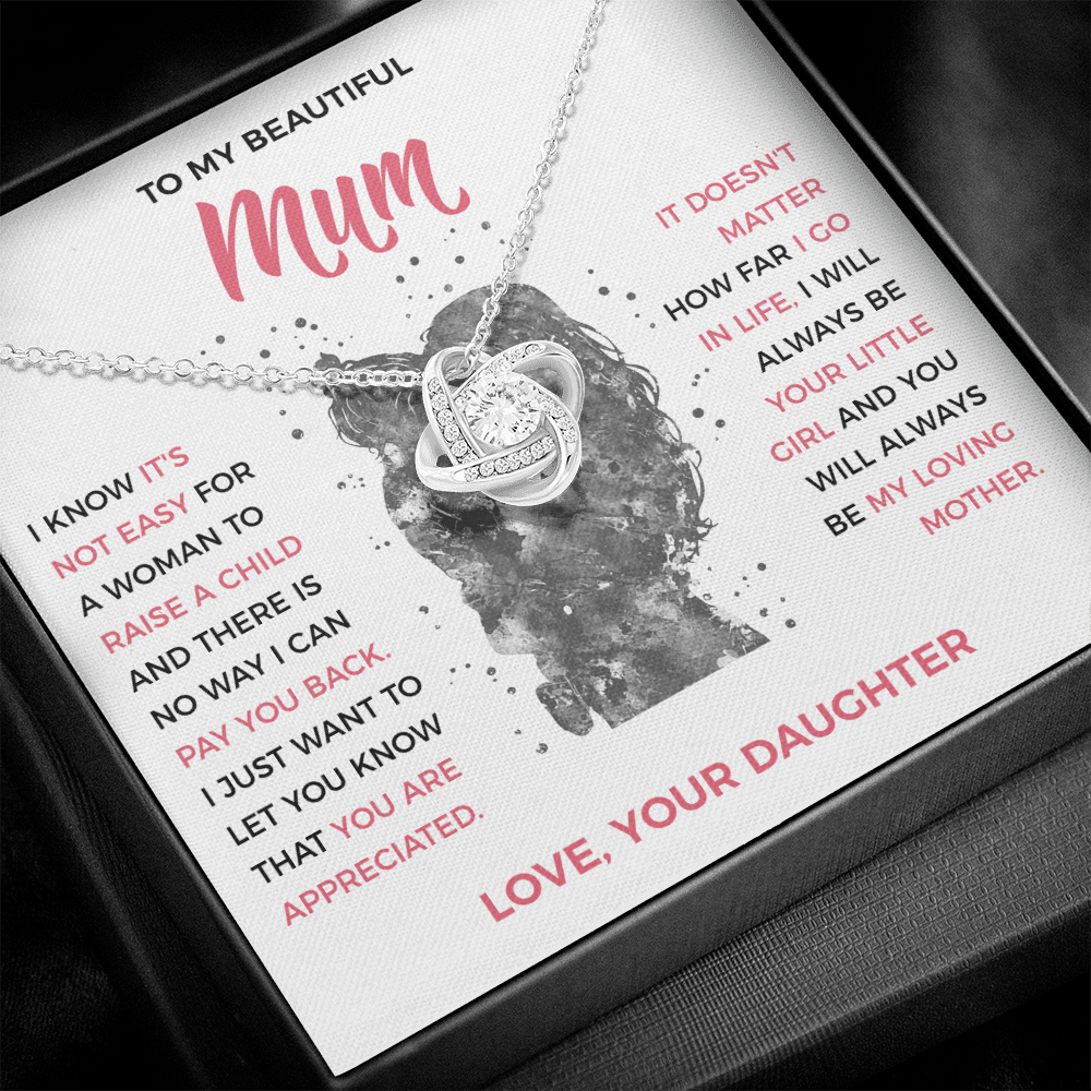 To My Loving Mum - knot Necklace from Daughter