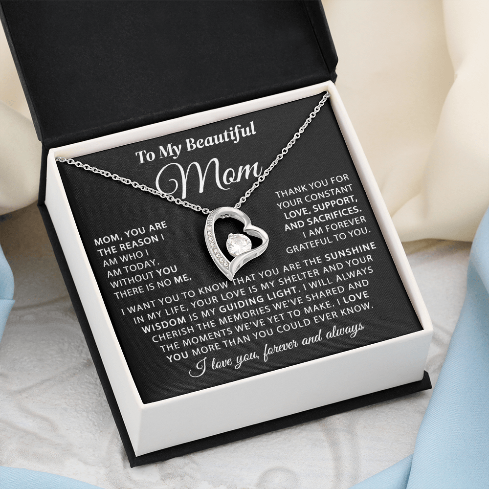 To My Mom - The Sunshine of My Life - Heart Necklace