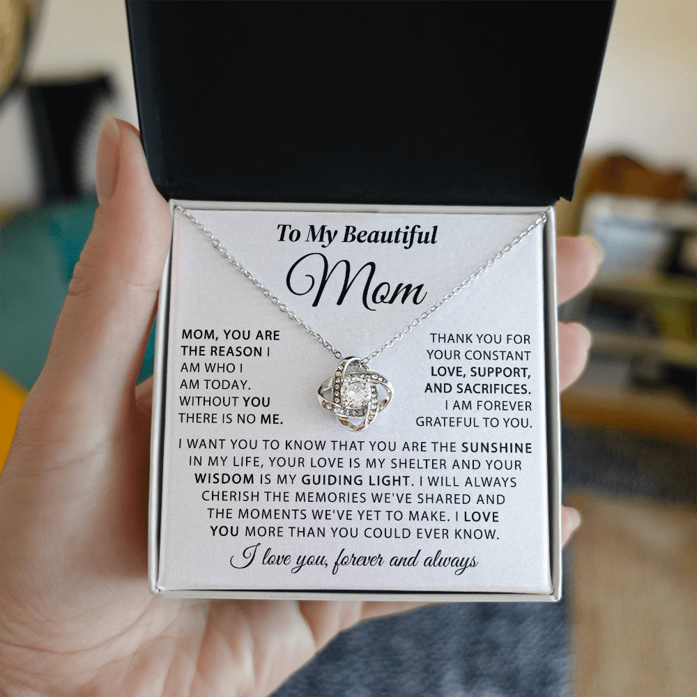 To My Beautiful Mom - The Sunshine in My Life - Knot Necklace