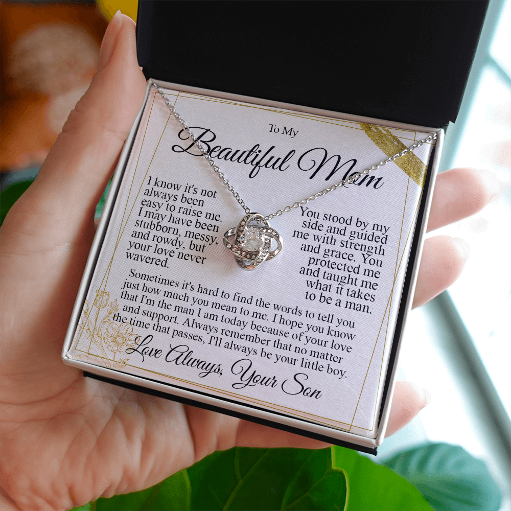 To My Mom - I Love You Knot Necklace
