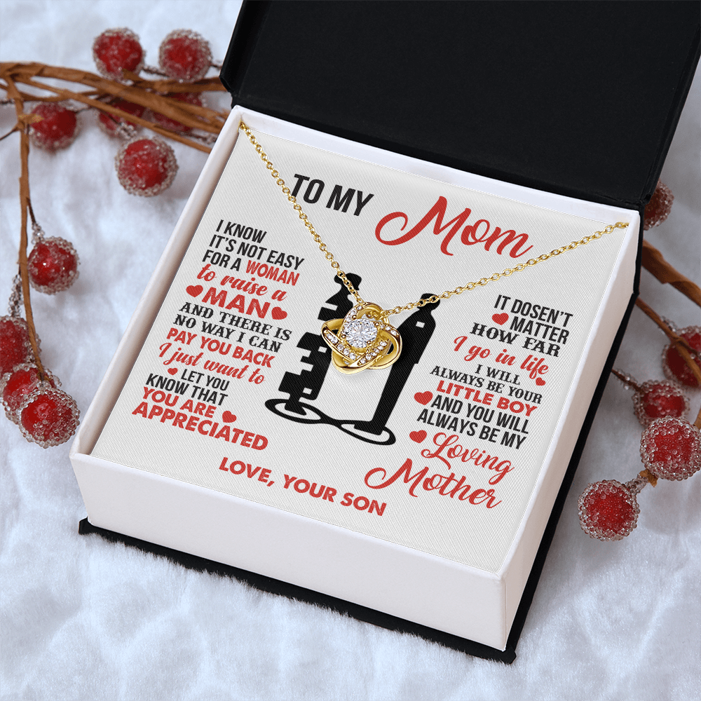 To My Mom - I’m Your Little Boy - Knot Necklace