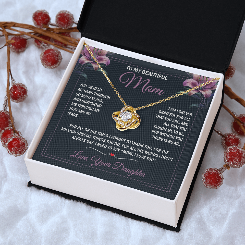 To My Beautiful Mom - Joy & Tears - Knot Necklace